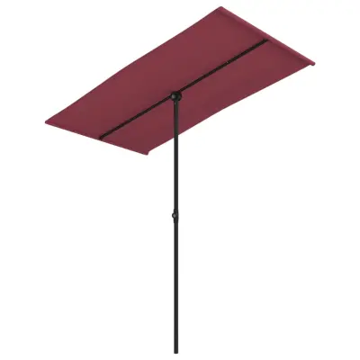 vidaXL Vrtni senčnik z aluminijastim drogom 180x110 cm bordo rdeč