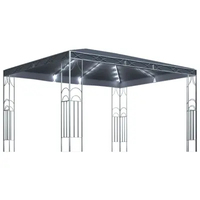 vidaXL Paviljon z LED lučkami 400x300 cm antraciten