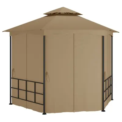 vidaXL Paviljon s stranicami 3,1x2,7 m taupe