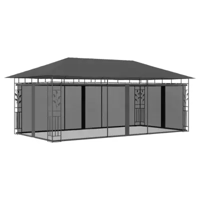 vidaXL Paviljon z mrežo proti komarjem 6x3x2,73 m antraciten