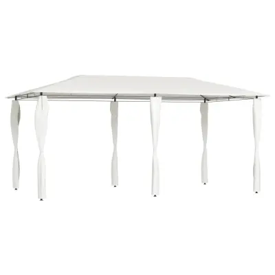 vidaXL Paviljon s pokritimi stebri 2,98x5,3x2,59 m krem 160 g/m²