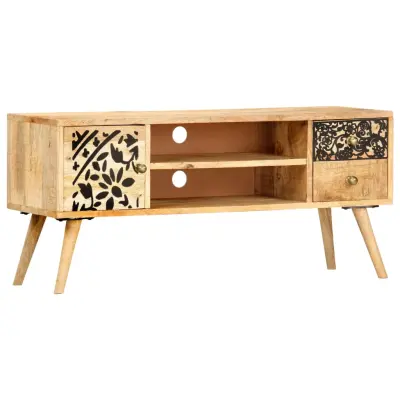 vidaXL TV omarica 100x30x45 cm trden mangov les