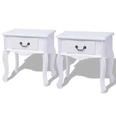 vidaXL Nočna Omarica 2 kosa MDF Bele Barve