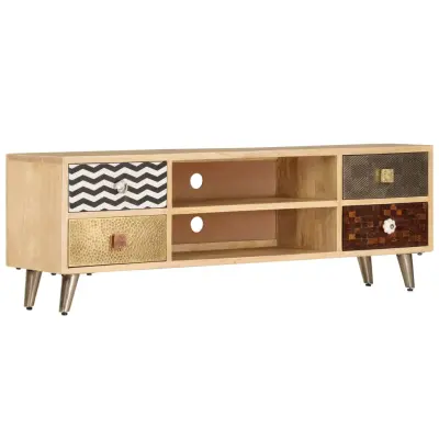 vidaXL TV omarica 120x30x40 cm trden mangov les