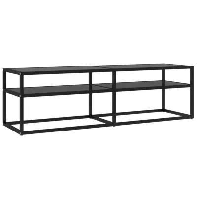 vidaXL TV omarica črna 140x40x40,5 cm kaljeno steklo