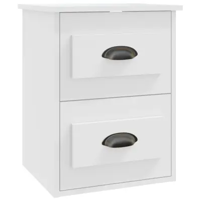 vidaXL Stenska nočna omarica bela 41,5x36x53 cm