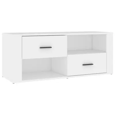 vidaXL TV omarica bela 100x35x40 cm inženirski les
