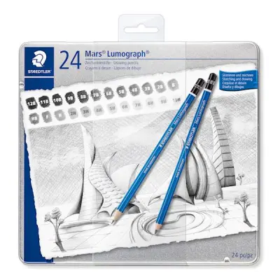 Set svinčnikov mars lumograph,  različne trdote 24 kos