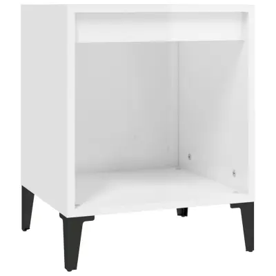 vidaXL Nočna omarica visok sijaj bela 40x35x50 cm