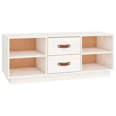 vidaXL TV omarica bela 100x34x40 cm trdna borovina