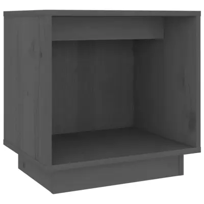 vidaXL Nočna omarica siva 40x30x40 cm trdna borovina