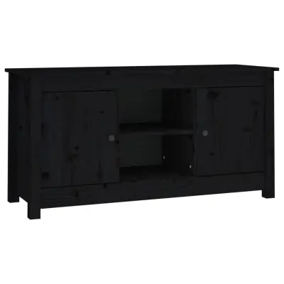 vidaXL TV omarica črna 103x36,5x52 cm trdna borovina
