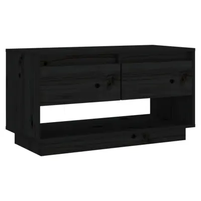 vidaXL TV omarica črna 74x34x40 cm trdna borovina