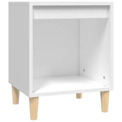 vidaXL Nočna omarica bela 40x35x50 cm inženirski les