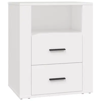 vidaXL Nočna omarica bela 50x36x60 cm inženirski les