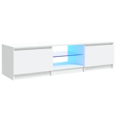 vidaXL TV omarica z LED lučkami bela 140x40x35,5 cm
