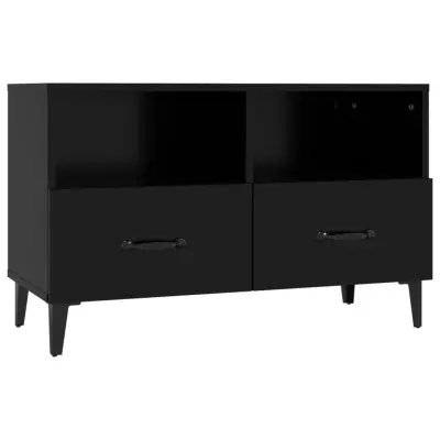 vidaXL TV omarica črna 80x36x50 cm inženirski les