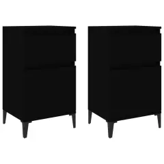 vidaXL Nočne omarice 2 kosa črne 40x35x70 cm