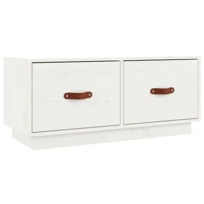 vidaXL TV omarica bela 80x34x35 cm trdna borovina