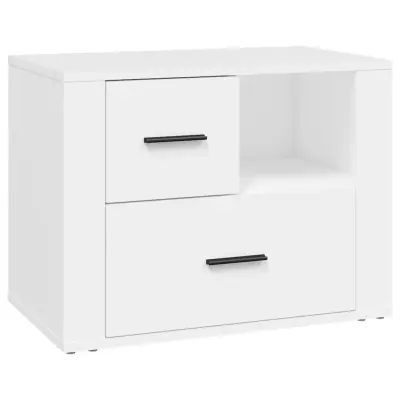 vidaXL Nočna omarica bela 60x36x45 cm inženirski les