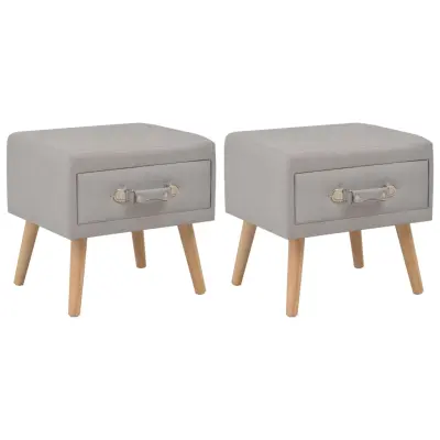 vidaXL Nočne omarice 2 kosa blago 40x35x40 cm sive