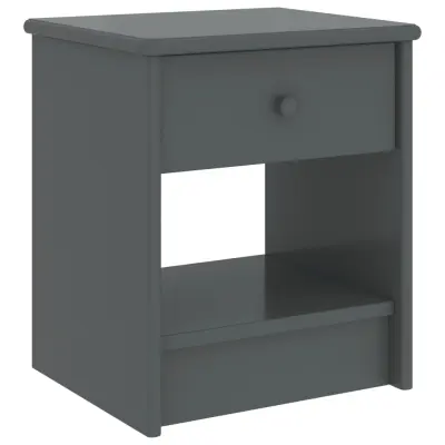 vidaXL Nočna omarica temno siva 35x30x40 cm trdna borovina