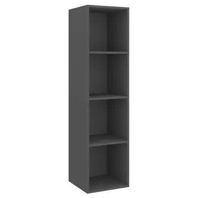 vidaXL Stenska TV omarica siva 37x37x142,5 cm iverna plošča