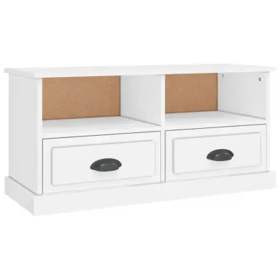 vidaXL TV omarica bela 93x35,5x45 cm inženirski les