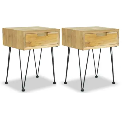 vidaXL Nočne omarice 2 kosa 40x30x50 cm trdna borovina