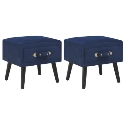 vidaXL Nočne omarice 2 kosa žamet 40x35x40 cm modre