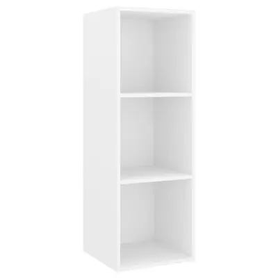 vidaXL Stenska TV omarica bela 37x37x107 cm iverna plošča