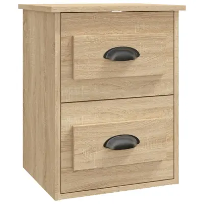 vidaXL Stenska nočna omarica sonoma hrast 41,5x36x53 cm