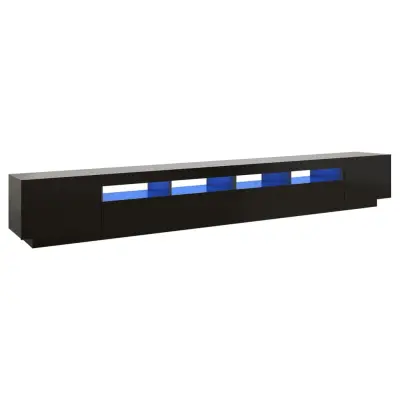 vidaXL TV omarica z LED lučkami črna 300x35x40 cm