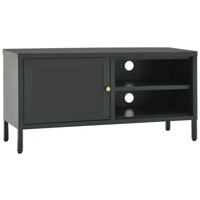 vidaXL TV omarica antracitna 90x30x44 cm jeklo in steklo