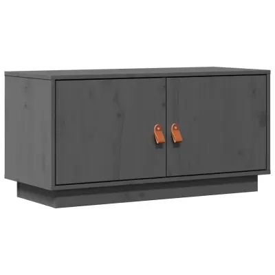 vidaXL TV omarica siva 80x34x40 cm trdna borovina