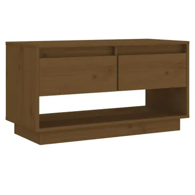 vidaXL TV omarica medeno rjava 74x34x40 cm trdna borovina