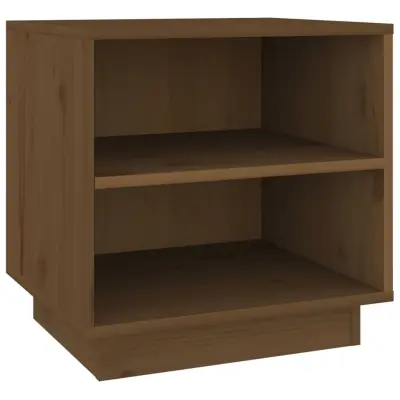 vidaXL Nočna omarica medeno rjava 40x34x40 cm trdna borovina