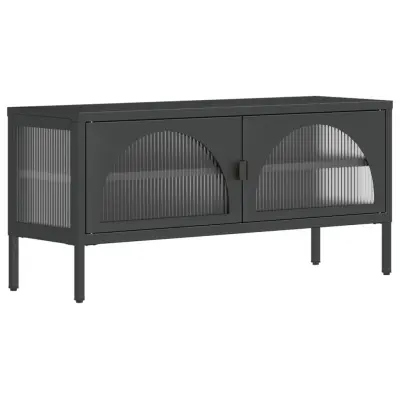 vidaXL TV omarica črna 105x35x50 cm steklo in jeklo