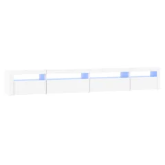 vidaXL TV omarica z LED lučkami bela 270x35x40 cm