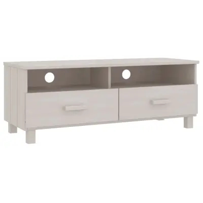 vidaXL TV omarica HAMAR bela 106x40x40 cm trdna borovina