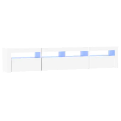 vidaXL TV omarica z LED lučkami bela 210x35x40 cm