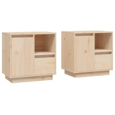 vidaXL Nočna omarica 2 kosa 50x34x50 cm trdna borovina