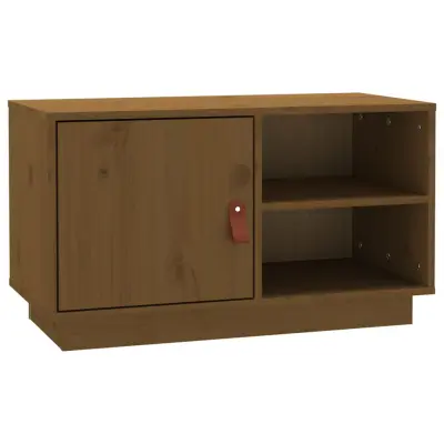 vidaXL TV omarica medeno rjava 70x34x40 cm trdna borovina