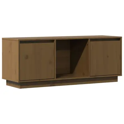 vidaXL TV omarica medeno rjava 110,5x35x44 cm trdna borovina