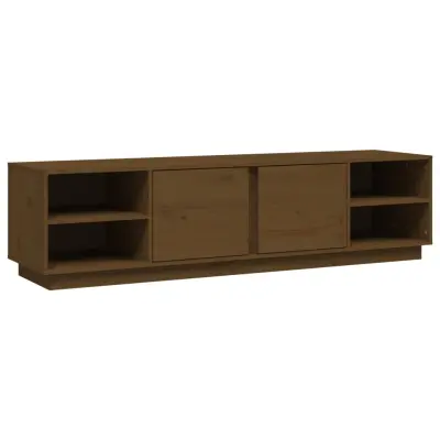 vidaXL TV omarica medeno rjava 156x40x40 cm trdna borovina