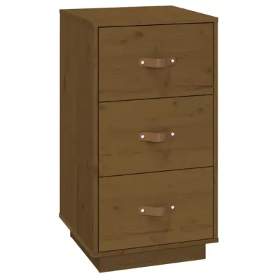vidaXL Nočna omarica medeno rjava 40x40x75 cm trdna borovina