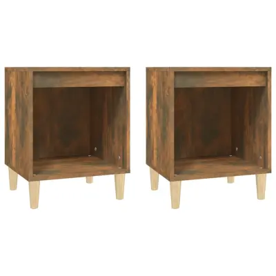 vidaXL Nočna omarica 2 kosa dimljeni hrast 40x35x50 cm
