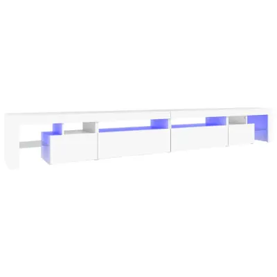 vidaXL TV omarica z LED lučkami bela 290x36,5x40 cm