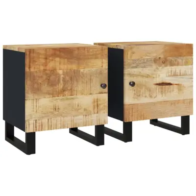 vidaXL Nočna omarica 2 kosa 40x33x46 cm trdna borovina
