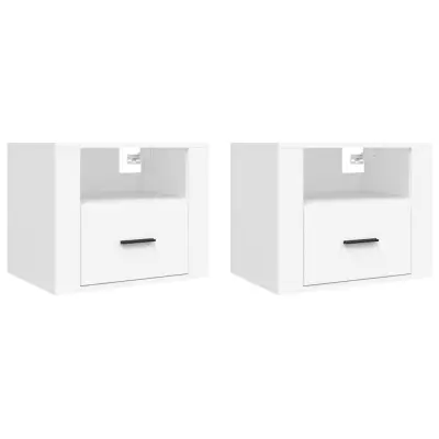 vidaXL Stenska nočna omarica 2 kosa bela 50x36x40 cm